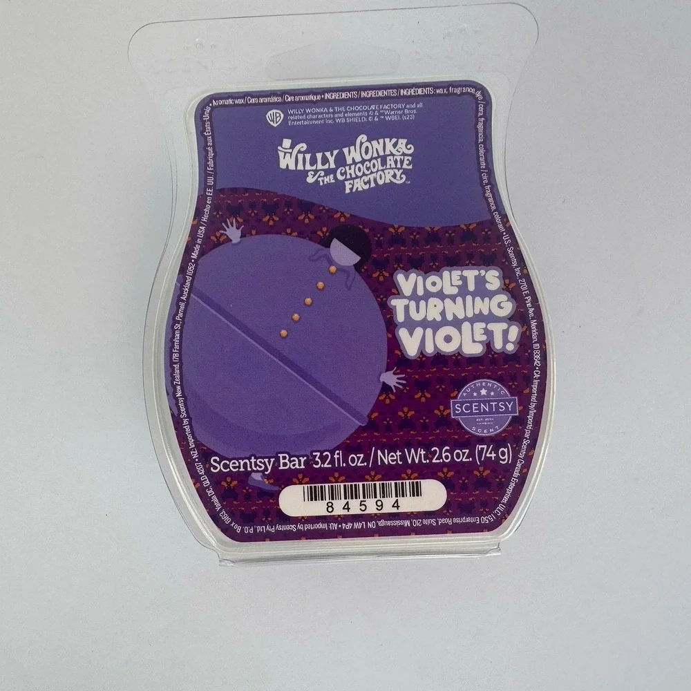 Scentsy Willy Wonka Violet is Turning Violet Ltd Ed. Wickless Wax Melt Bar 3.2oz